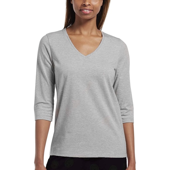 HUE 3/4 Length Sleep Shirt Gray - Picture 1 of 3